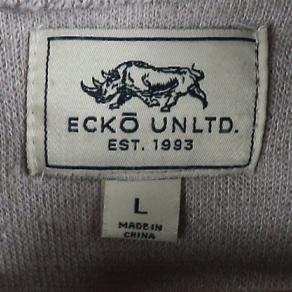 ECKO UNLTD TAN PULLOVER 4 BUTTON ELBOW PATCHES LONG SLEEVE SWEATER SIZE LARGE - Picture 2 of 8